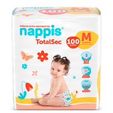 Pañales medianos Total sec Nappis 100pc