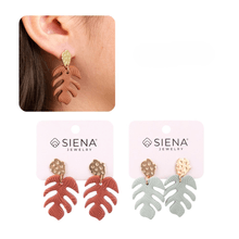 Aretes Dorados Medianos de Hojas - SIENA